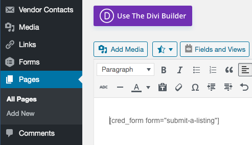 toolset and divi bug