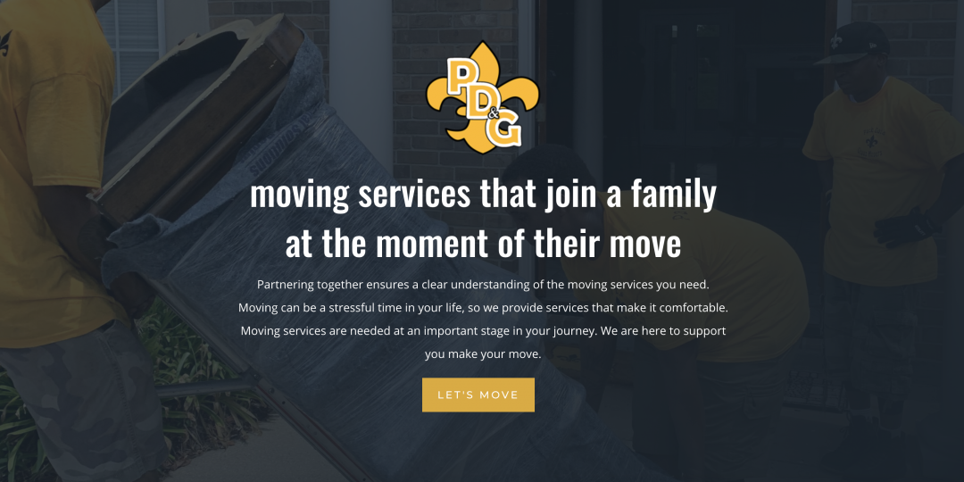 Divi Tutorial Full length, “Moving Services” premade layout for Pack Dat and Geaux